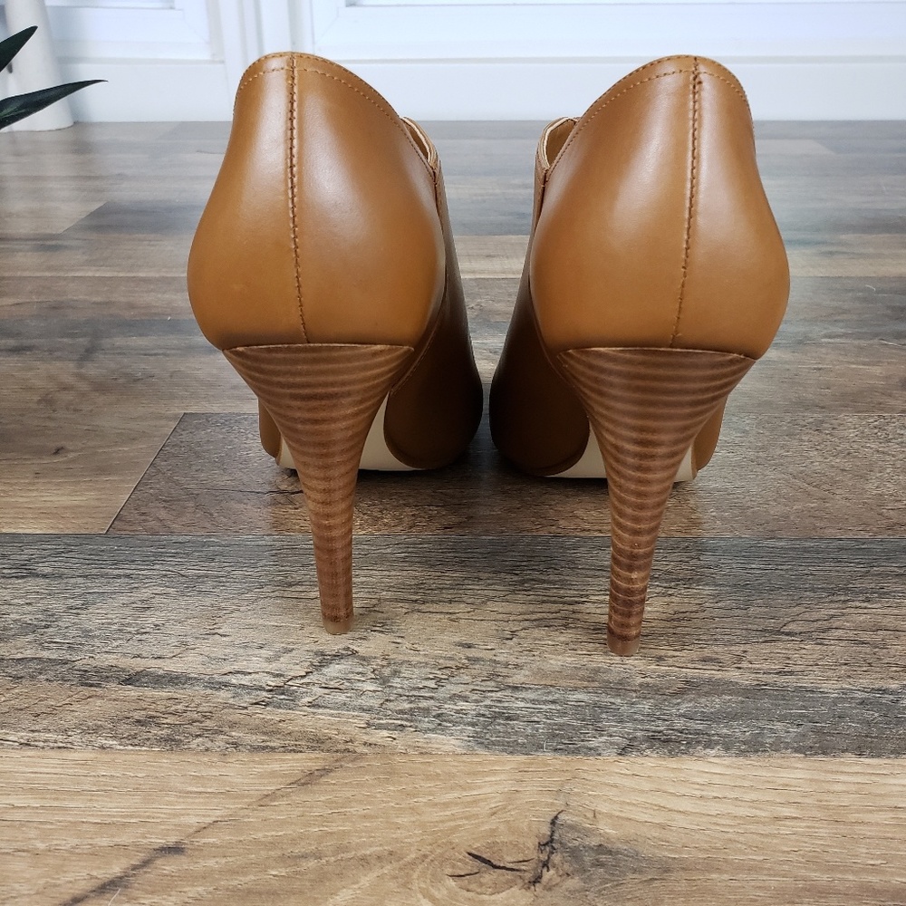 Michael Kors Brown Leather High Heel Ankle Boots - Picture 6 of 8